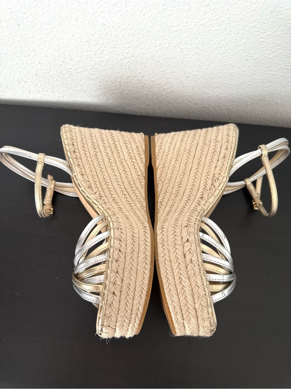 EUC Veronica Beard Ravina Platform Wedge Heels Leather Sandals - Picture 8 of 14